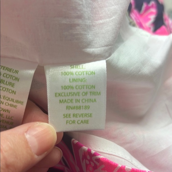 Lilly Pulitzer Gabby shift dress pink white navy Sleeveless Dress size 16 - Picture 8 of 8